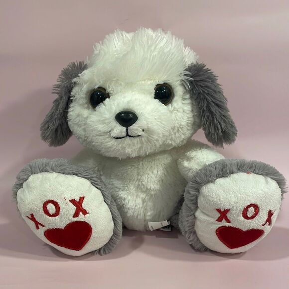 Aurora Stuffed Animal 10" BABBLE SHEEPDOG Taddle Toes Valentines Edition XOX 9” - Picture 1 of 8